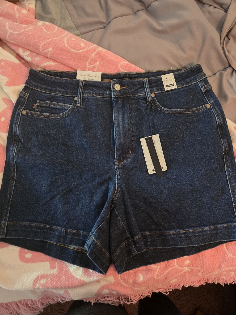 Judy Blue Dark Blue Denim High-Rise Shorts